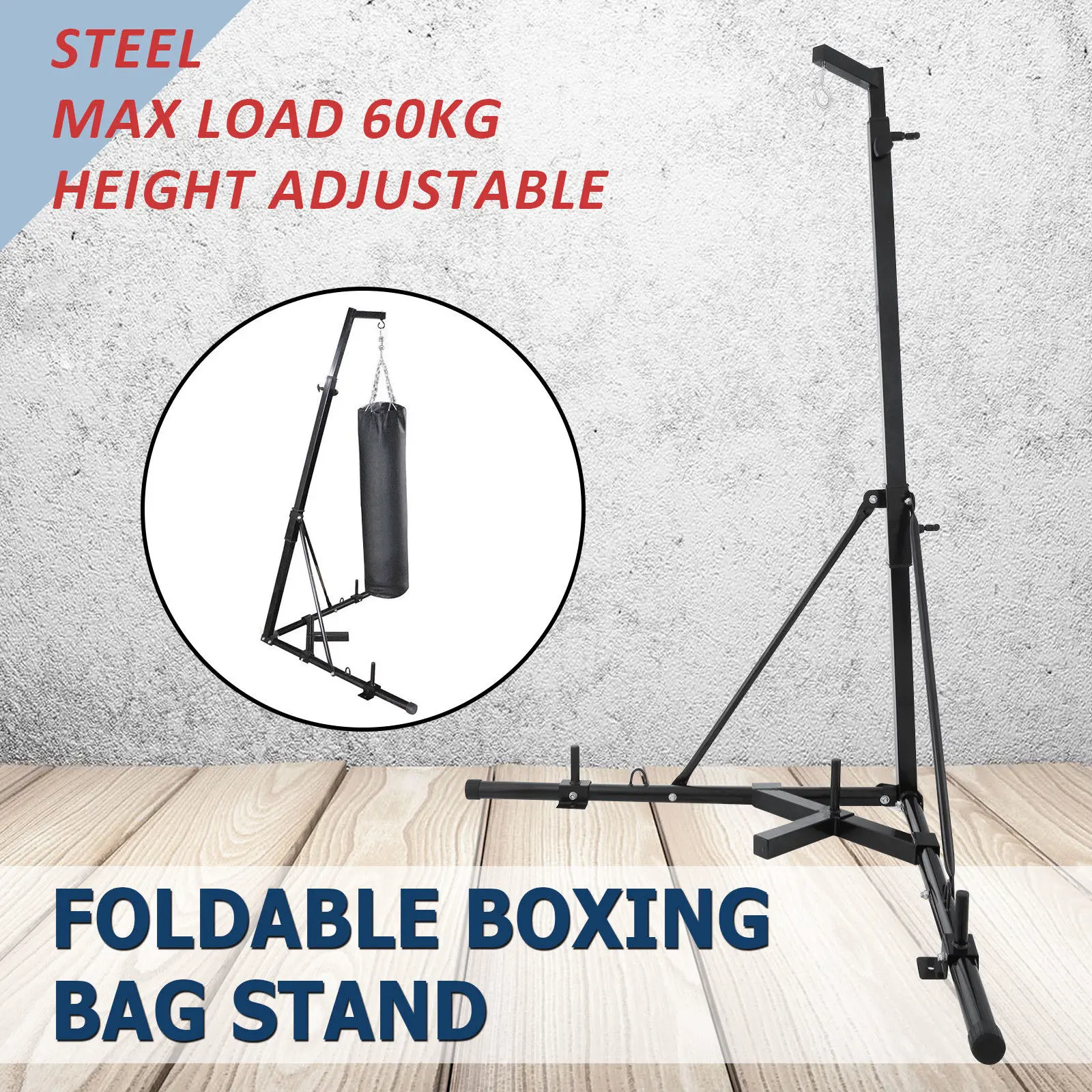 

Foldable Boxing Bag Stand Heavy Punching Fitness Practice Height adjustable