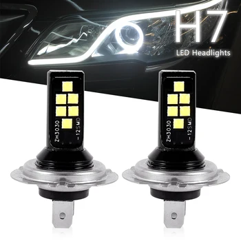 

2PCS H7 LED Bulbs Car Motorcycle Headlights Anti-fog Lamp 6000K White Driving Day Driving Lights Automatic LED Car Accessories