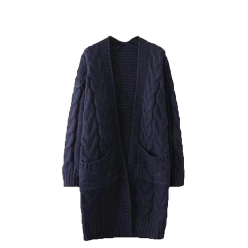 OEAK, осенне-зимний вязаный кардиган с рукавом летучая мышь, Женский Повседневный вязаный свитер, кардиган, женский модный элегантный джемпер, пальто - Цвет: navy(style3)