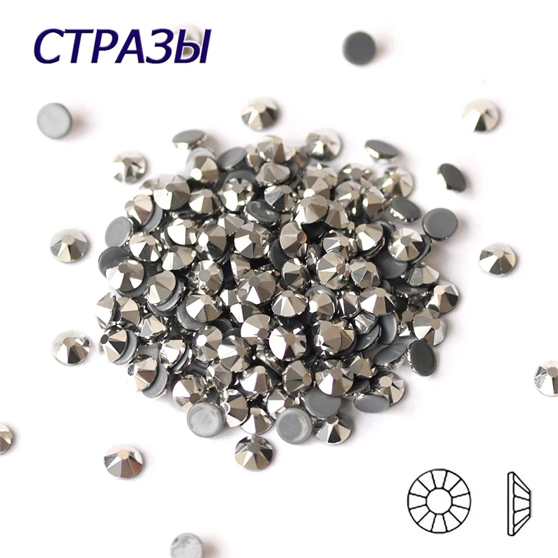Стразы CTPA3bI с светильник ллами и блестками хромированные горячей фиксацией