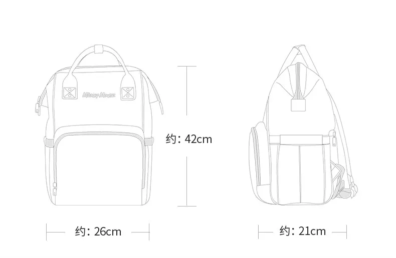 Disney обновленная версия Термальность изоляции мешок высокой емкости Детские бутылочка для кормления Сумки Пеленки сумки Оксфорд USB