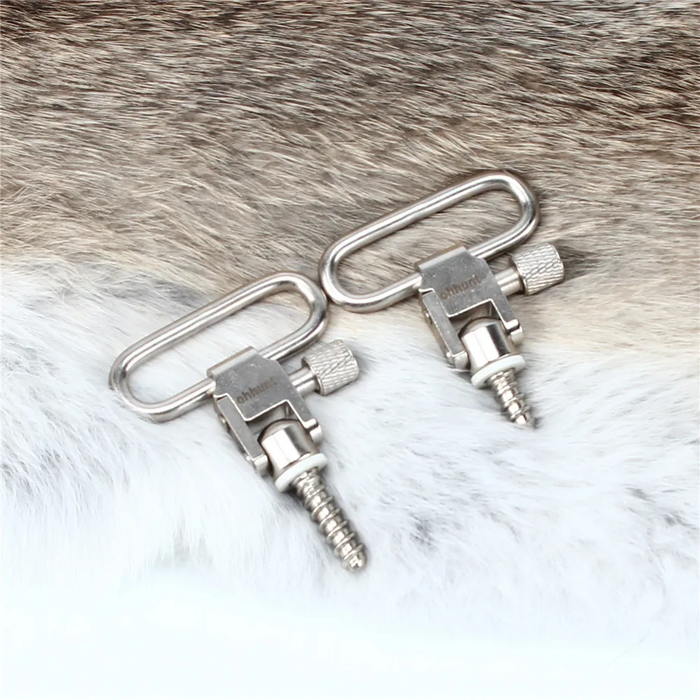 ohhunt QD Push Button Detachable Silvery Tactical Gun Sling Swivels for Most Bolt Action Rifle