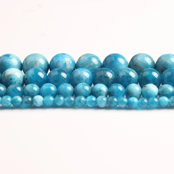 

LanLi natural Jewelry 4/6/8/10mm sky blue apatite Loose Beads DIY men and women Bracelet Necklace anklet Accessories