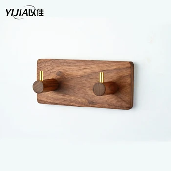 

Wood Storage Organizer Hanger Key Hook Brass wall Coat rack 1-6 hooks