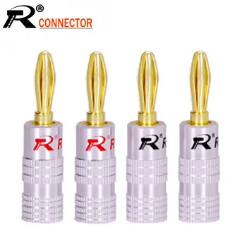 

10pcs/lot Speaker Banana Plugs High Quality 24K Copper 4MM Speaker Plug Banana Male Connector Adapter 5 Pairs Red+Black