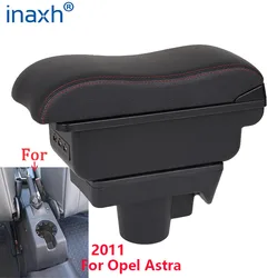 Reposabrazos Interior para coche Opel Astra, caja de almacenamiento con superficie curva, USB 2008 2011