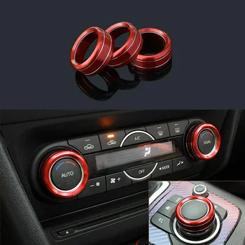 

Ring AC button trim Decoration Decal Accessories 3pcs Auto Air-Condition