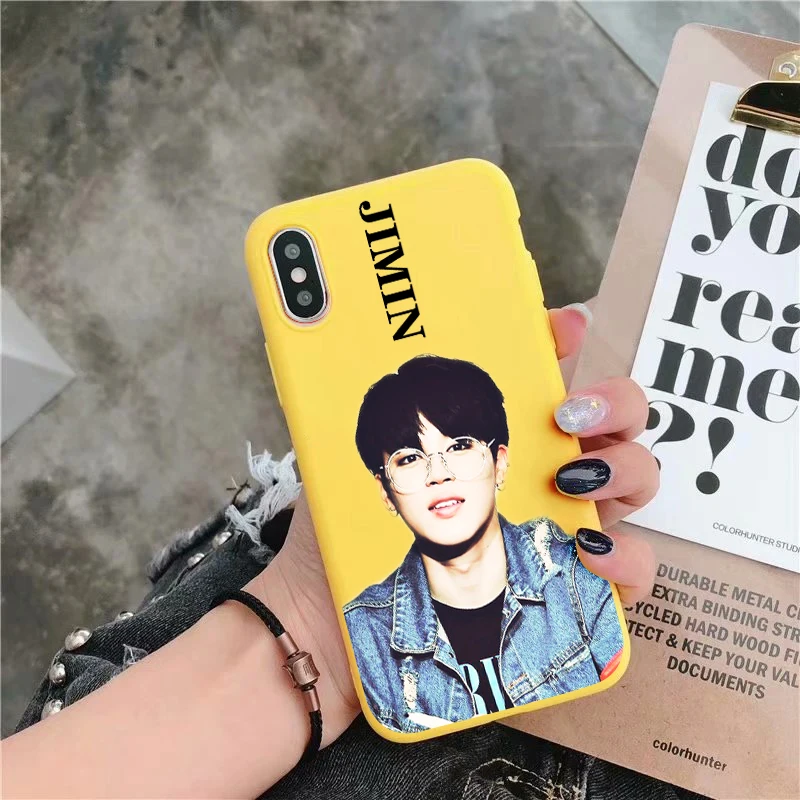 Kpop чехол для телефона из мягкого силикона с Карамельный цвет крышки для iPhone X XR XS MAX для детей 5, 6, 7, 8 plus 6s 5S - Цвет: Y-5971