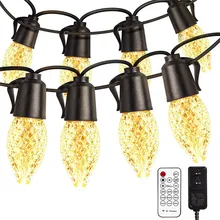 

15m 20leds Christmas Fairy Lights String Remote Control C35 Strawberry Lamp for Wedding Holiday Patry Indoor Outdoor Patio Decor