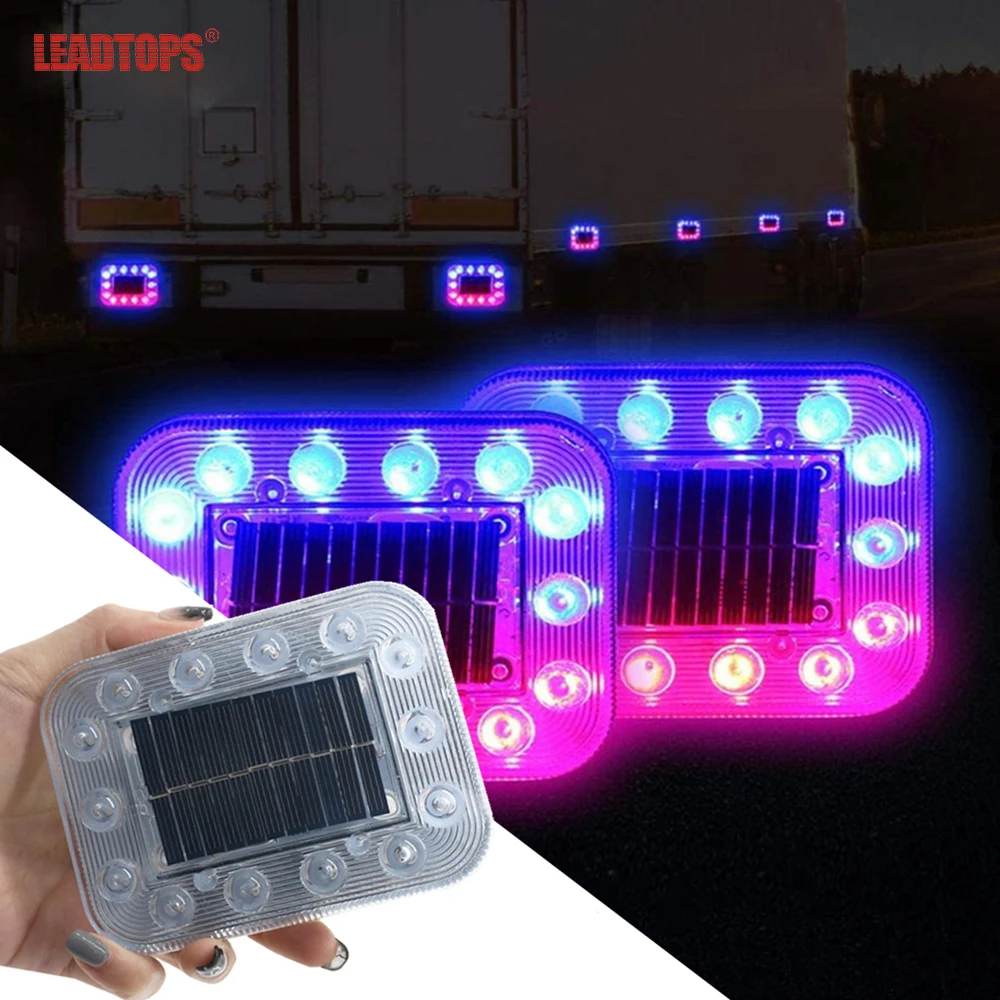 LEADTOPS 14LED RGB Солнечный Предупреждение вспышка светильник автомобиль грузовик