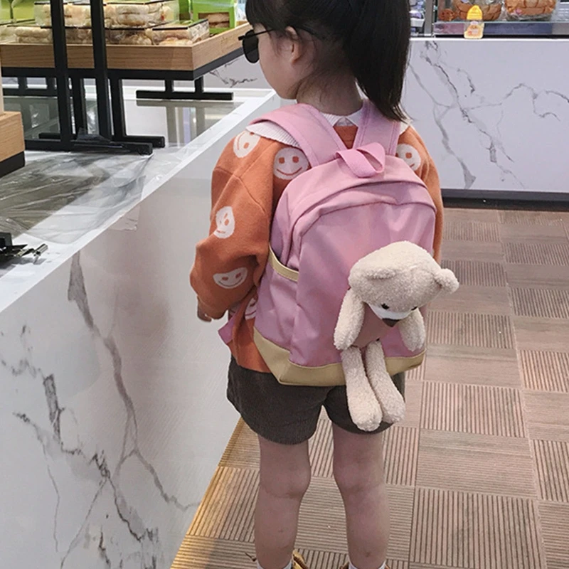 

Cute Cartoon Plush Bear Kids Backpacks Stuffed Animal Toddler Toy for Boys and Girls Outdoor Traveling Kindergarten