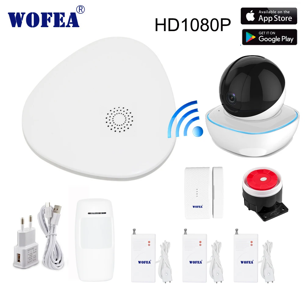  wofea smart V10 home security wifi alarm system APP contro with APP message push sms auto dial HD10