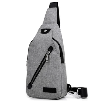 

Men Waterproof Wear Resistant Zipper Closure Casual Chest Crossbody Bag Canvas Large Capacity Adjustable Straps Daily Students