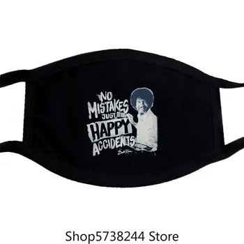 

Bob Ross Mens No Mistakes Just Happy Accidents Mask [New With Tags] Washable Reusable Mask with