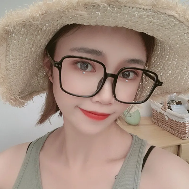 Женские очки, корейский стиль, квадратная оправа, модные очки, анти-синий светильник, плоское зеркало