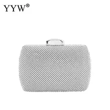 Серебряный горный хрусталь кристалл клатч вечерняя сумка для женщин Помолвочные клатчи кошелек для коктейльного Выпускной, свадьба Pochette Femme