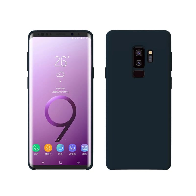 Для samsung S9 чехол мягкий силиконовый защитный чехол для samsung Galaxy S8 S9 S10 5G Plus Note 8 9 10 Pro чехол полиуретан) и силикона с откидной крышкой - Цвет: Темно-синий