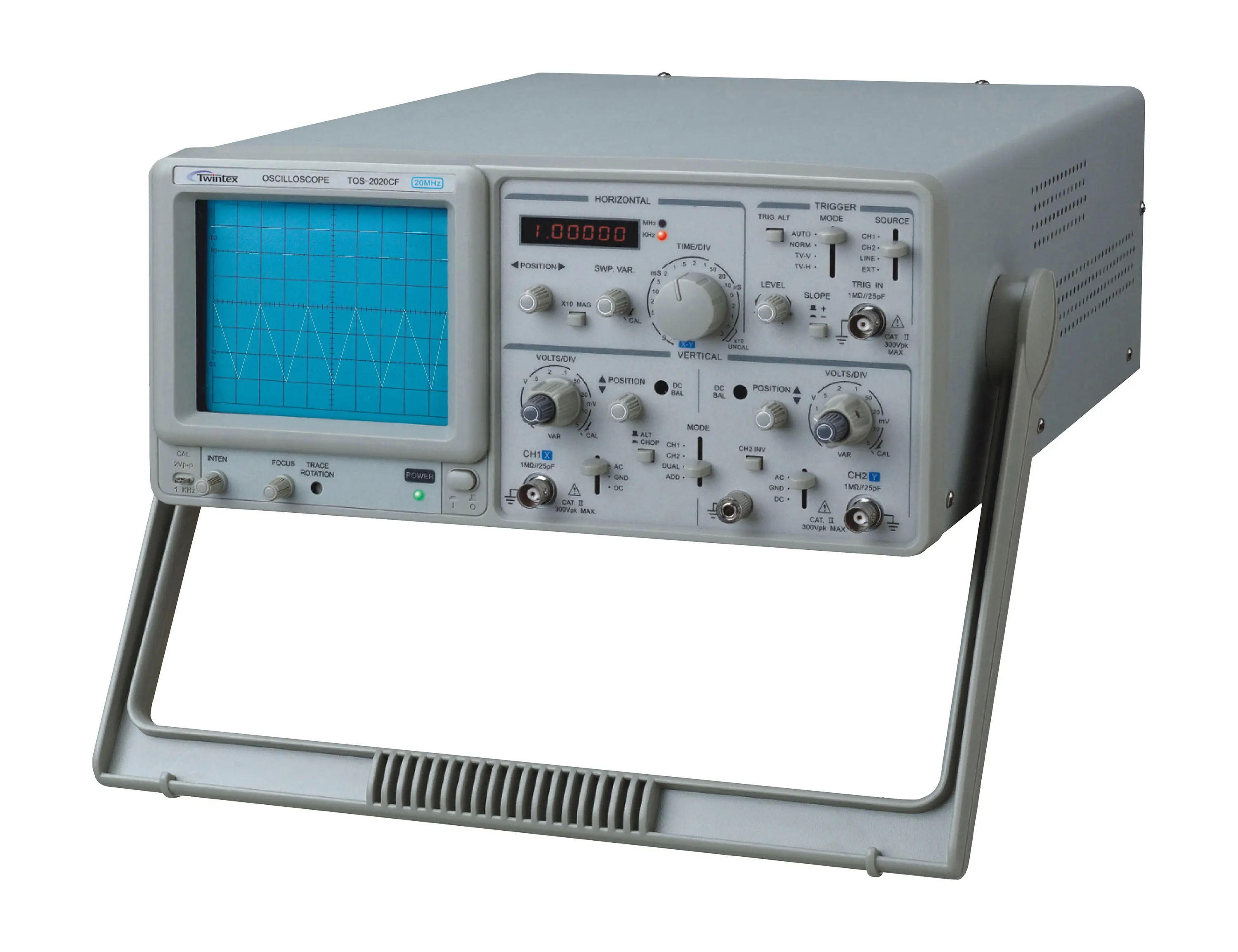 US $550.00 TWINTEX TOS2020CF Analog Oscilloscope 20MHz With BuiltIn 6 Digits Frequency Counter