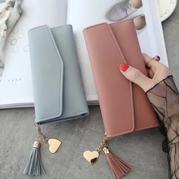 

New Style Long Heart-shaped Pendant Simple Envelope Bag Fashion Multi-functional WOMEN'S Purse
