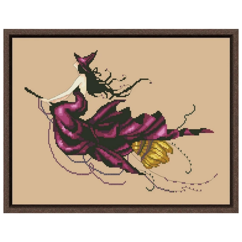 Halloween wizard cross stitch kits fairy aida fabric 18ct 14ct 11ct flaxen linen cotton thread embroidery kits DIY craft set cross stitch kit