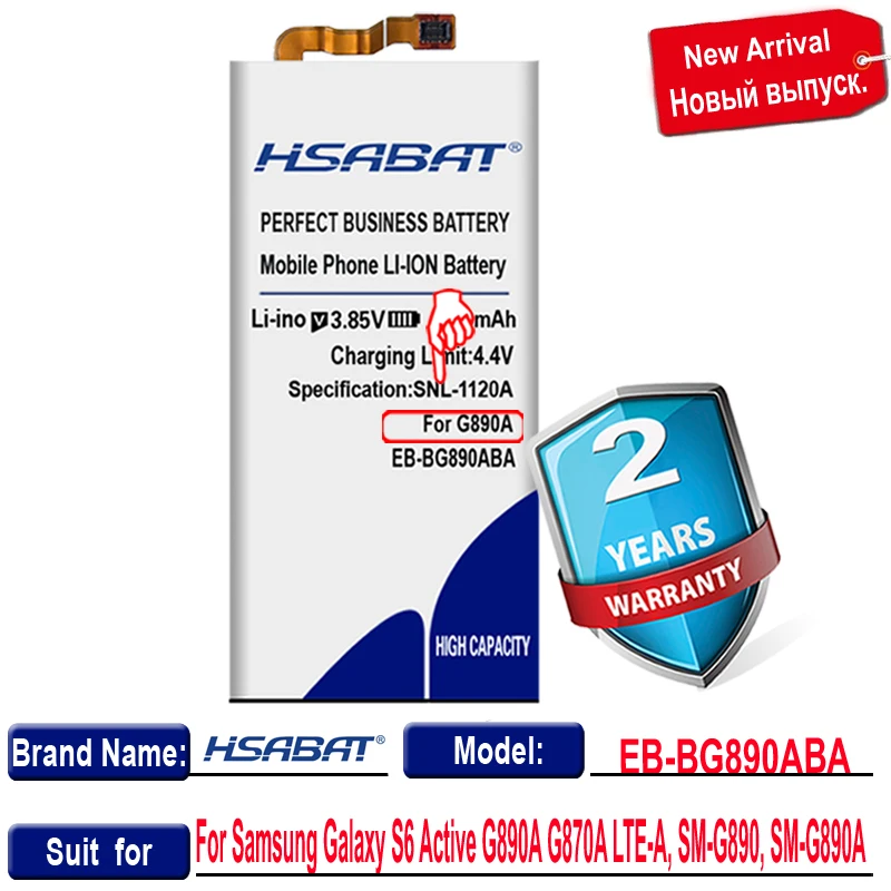 HSABAT 4000mAh EB BG890ABA аккумулятор для Samsung Galaxy S6 Active G890A G870A LTE A SM G890 G890A|Аккумуляторы