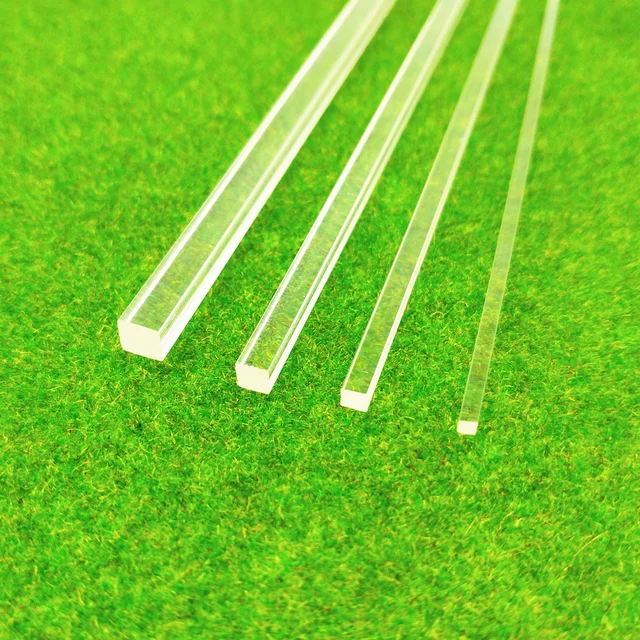 10 PCS square high transparent acrylic plexiglass rod DIY manual construction model material length 25cm 6