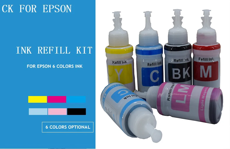 CK 6 цветов пополнения чернил для Epson L800 L801 L805 L810 L850 L1800 L111 P50 T50 T6731-T6736 T6741 T6742 T6743 T6744 T6745 674