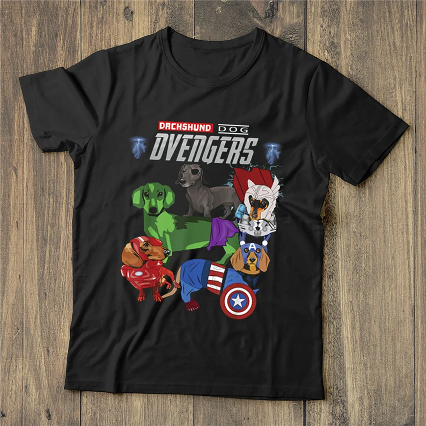 Такса Мстители эндгейм Dvengers футболка Черная Хлопковая мужская S-6Xl поставщик США