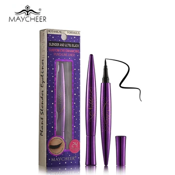 

MAYCHEER Brand Slender Ultra Black Eyeliner Pen Vitamin B5 Moisturizer Waterproof Quick-dry Pigmented Eye Liner Pencil Makeup