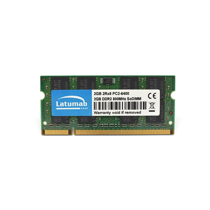 Latumab 2 ГБ 4 ГБ DDR2 800 МГц PC2 6400 память ноутбука ОЗУ SODIMM 200 шпильки ноутбук превосходного качества модуль SODIMM 1,8 в ram