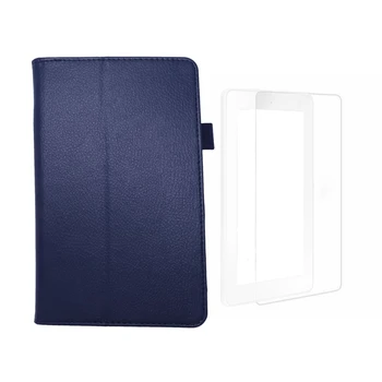 

2 Pcs for Amazon Kindle Fire HD 7 2015 Tools: 1 Pcs Tablet PU Leather Case Cover & 1Pcs Tempered Glass Sn Protector