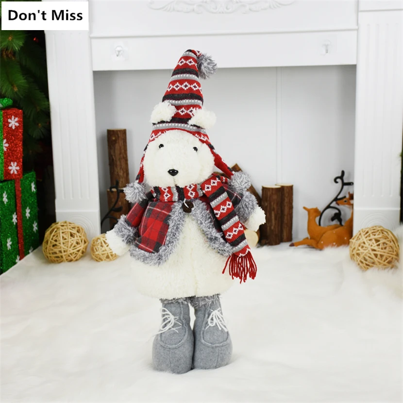 Рождественская Кукла мышка, стоящая фигурка Navidad, большой медведь, игрушки, елочные украшения, подарок на год, Regalos De Navidad для дома