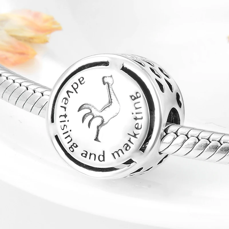 12 медалей оксидения бусины стерлингового серебра 925 подходят браслет Pandora шарм, изготовление украшений - Цвет: Promotion and advert