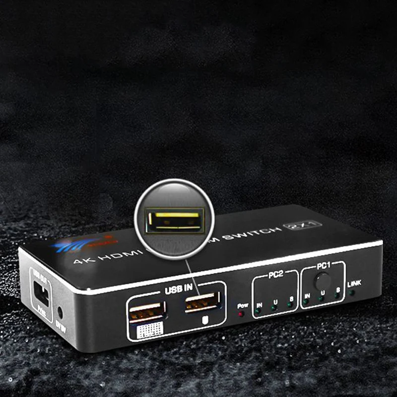 USB HDMI 4K KVM переключатель управления 2 в 1 из общей мыши и клавиатуры дисплей KVM переключатель мониторы-ЕС Plug