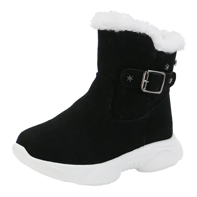 

3-12 Year Fashion Warm Plush Girl School Boots For Winter Princess Big Kids Suede Leather Boots Children Snow Boots Girls Shoes