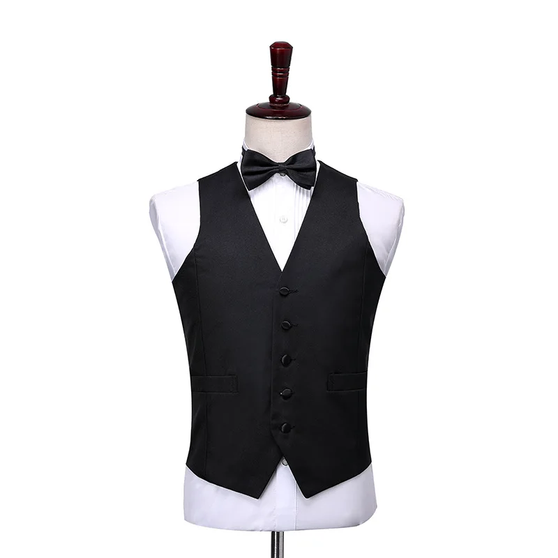 Men Classic 3 Pieces Tailcoat Black White Wedding Tuxedo Groom Suit Business Party Prom Singer Dancer Host Stage Dress mens suit