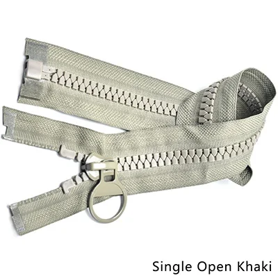 SingleKhaki Meetee 1 шт. 70-120 см 15# Смола двойная открытая Одиночная открытая молния открытая Автоматическая застежка-молния для пуховика DIY багажные аксессуары ZA064 - Цвет: SingleKhaki