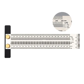 

Scale Ruler T-Type Hole Ruler Stainless Steel Woodworking Scribe Marking Gauge Carpentry Measuring Tool