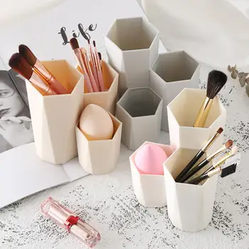 

Plastic Desk Cosmetic Storage Box Lipstick Brushes Holder Organizer Makeup Tool