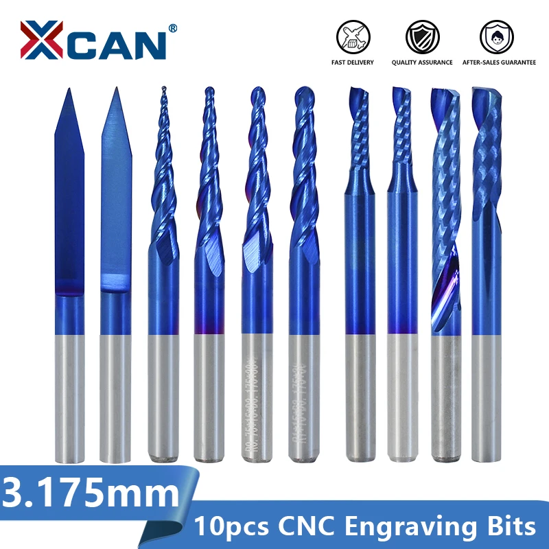 1PC 3.175MM Cutters for Woodworking Solid Carbide 2mm Dia Spiral 2 Flutes Ball Nose End Mill CNC Engraving Bit P0.2 