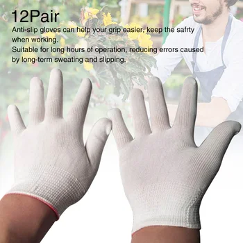 

12pair Industrial Full Finger Tools Auto Repair Garden Labor Work Protection Safety Gloves Unisex Multifunction For Construction