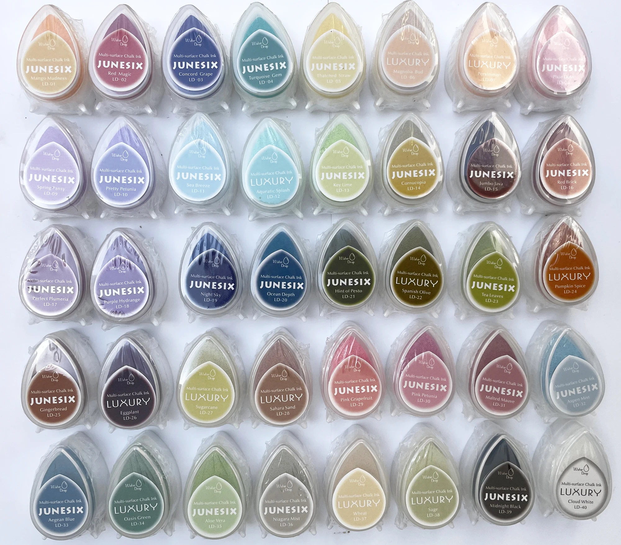 

40 Colors Eyes Shape Pigment Chalk Ink Pad Water Drop Sticky Inkpads For Stamping/Shrink Film/Decorating