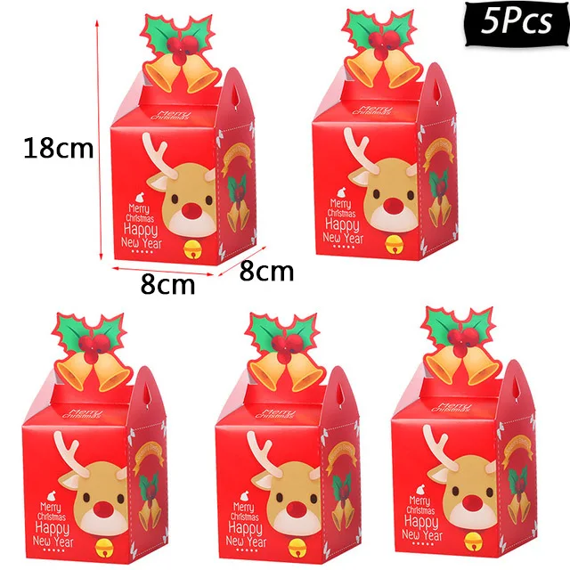 5pcs candy box b Рождественские украшения для дома, гирлянда со снежинками, рождественские украшения для рождественской елки, Висячие оконные украшения, зимние Вечерние - Цвет: 5pcs candy box b