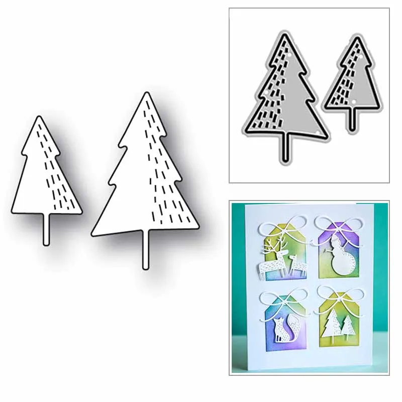 

New Christmas Pine Tree Ornament 2023 Metal Cutting Dies for DIY Scrapbooking and Card Making Decor Embossing Craft No Stamps