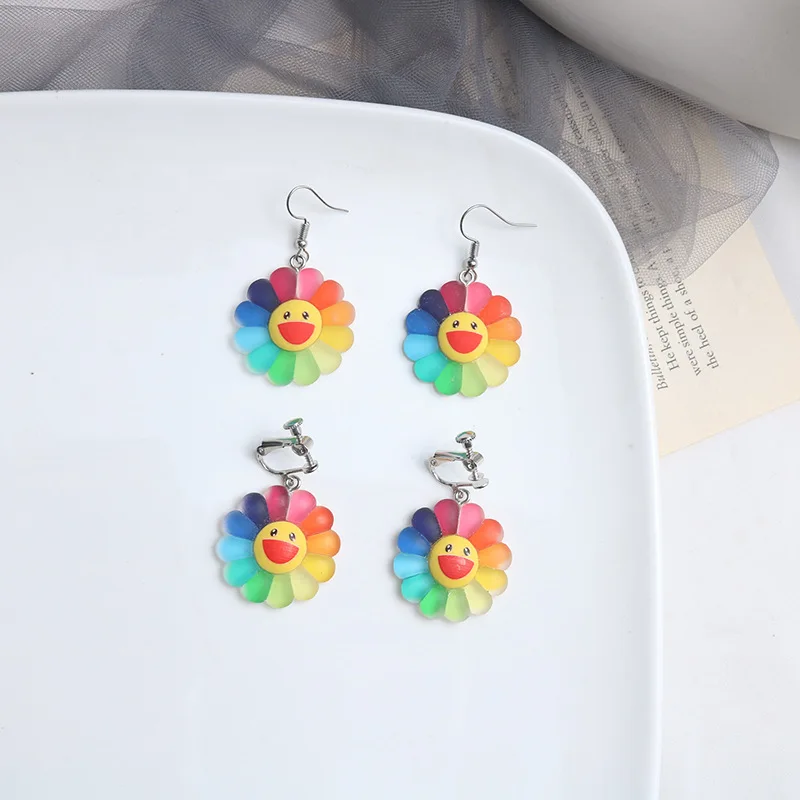 Rainbow Earrings Rainbow Jewelry Gifts For Her Rainbow Dangle Earrings Cottagecore Jewelry