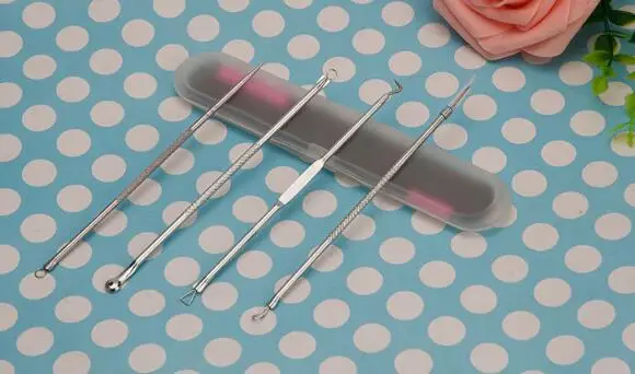 4 шт./компл. Blackhead Comedone зерна дефект вакуумный экстрактор инструмент для удаления угрей ложка для средства для ухода за кожей