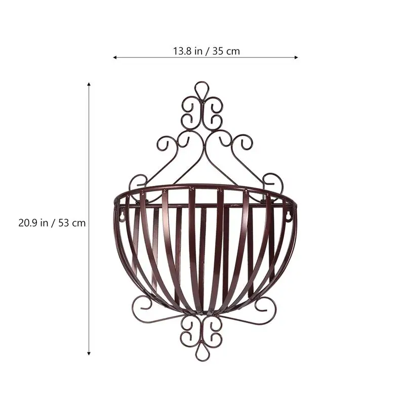 1 Pc Flowerpot Holder European Style Semicircular Wall Mounted Planter Rack Plant Pot Basket For Home Balcony Garden