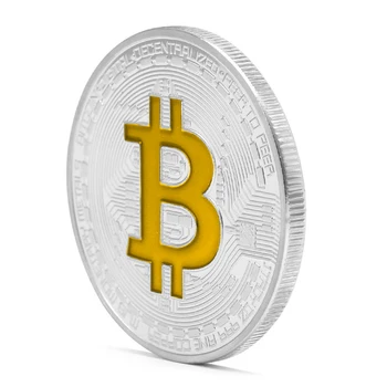 

Gold Plated Bitcoin Commemorative Coins Collectible BTC Art Collection Physical