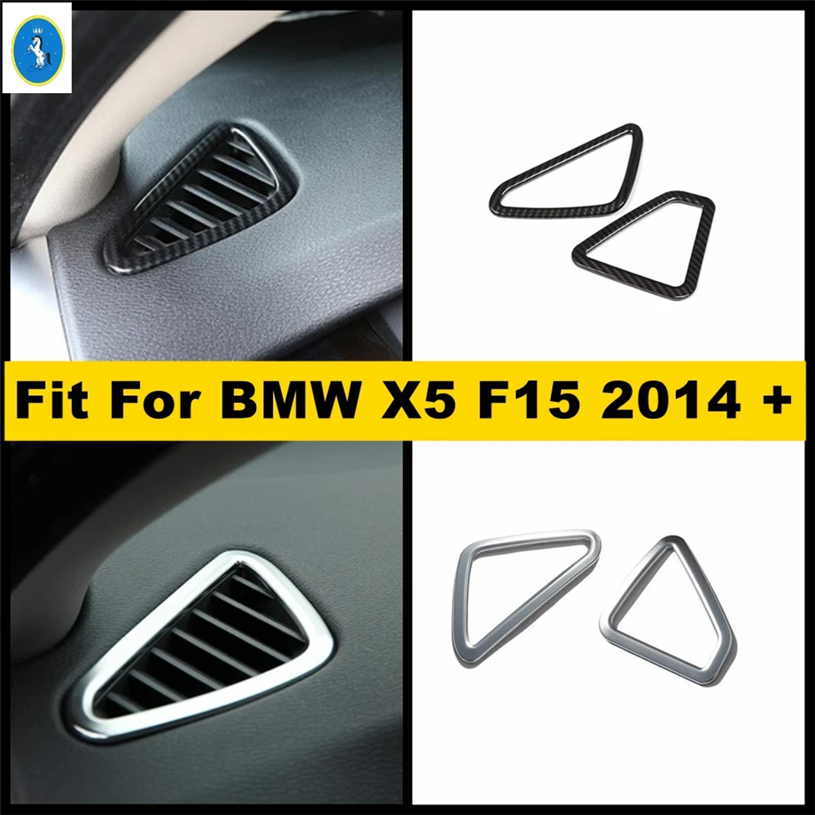 

ABS Matte / Carbon Fiber Air Conditioning AC Vents Frame Cover Trim Dashboard Air Outlet Decoration For BMW X5 F15 2014 - 2019