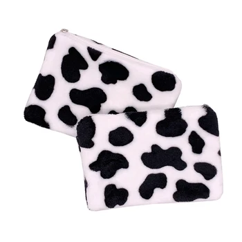 

Lovley Plush Cow Pattern Coin Purses Women Cute Wallet Coin Bags